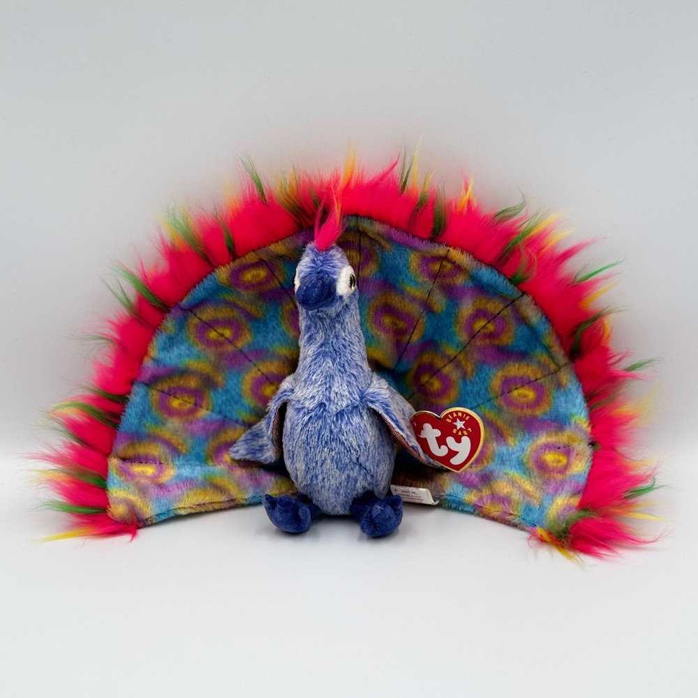 Ty Beanie Baby - FLASHY the Peacock‎ (5.5 inch) NEW MWMTs Stuffed Animal Toy!
